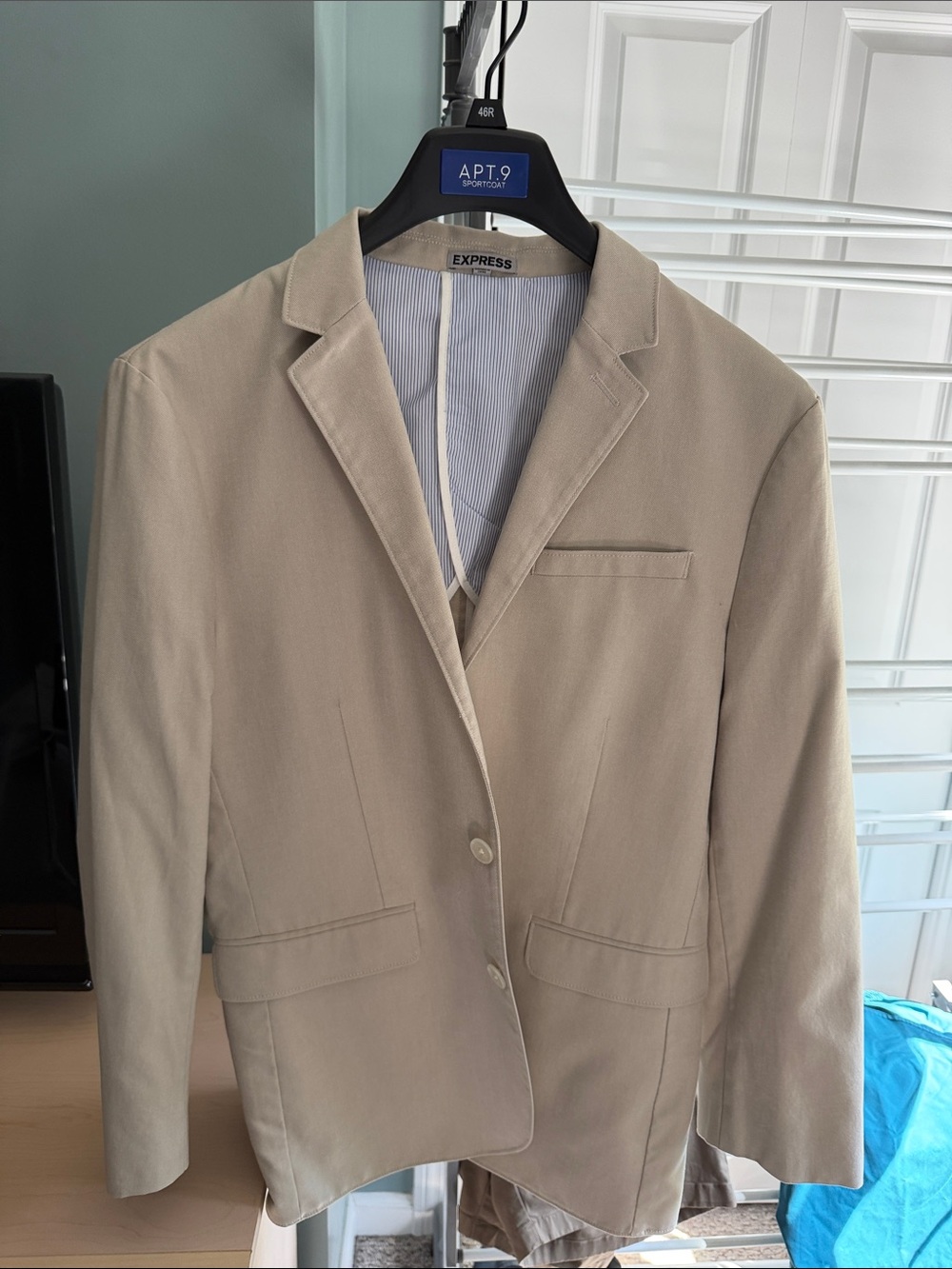 Express Beige Single-Breasted Blazer Jacket